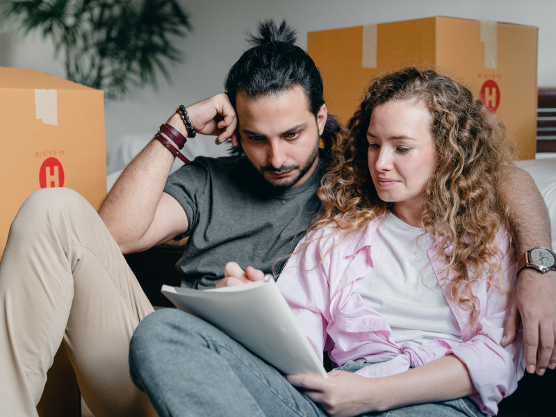 couple going through their Post-Move Checklist