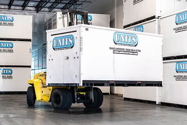 UNITS Moving and Portable Storage of Augusta container in storage warehouse.