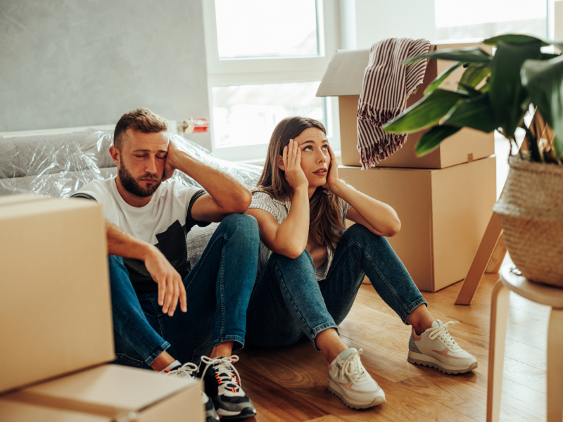 a couple who is experiencing Moving Stress