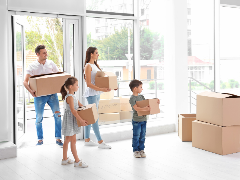 family moving with children