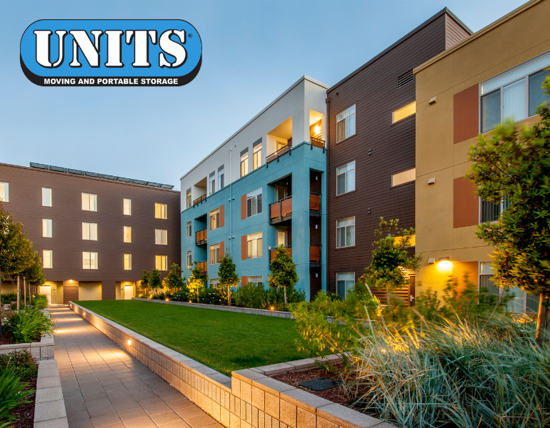 apartment building with UNITS logo