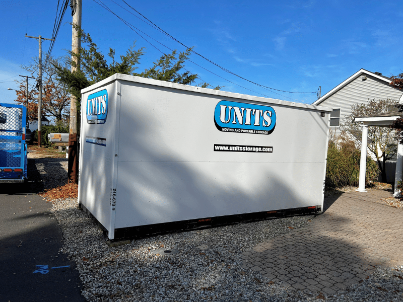 Portable Storage Container on gravel in central nj