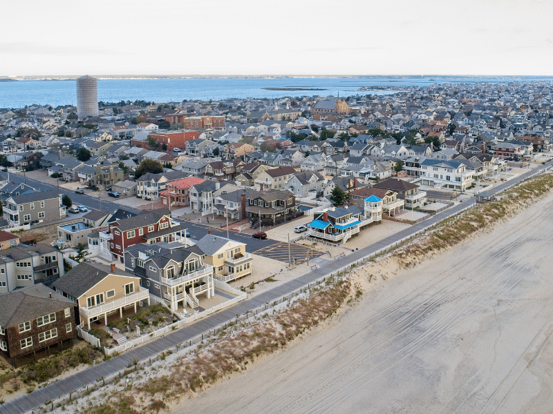 New Jersey beach town in the Spring