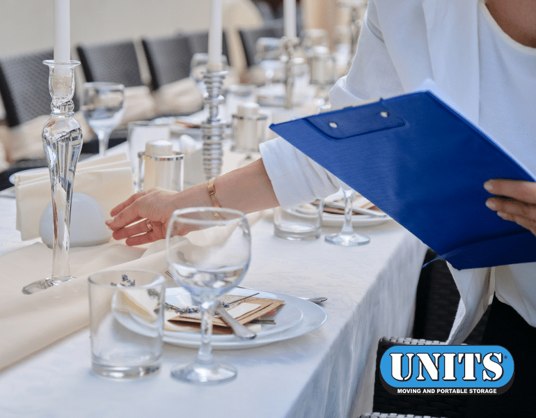 a woman setting the table with UNITS logo