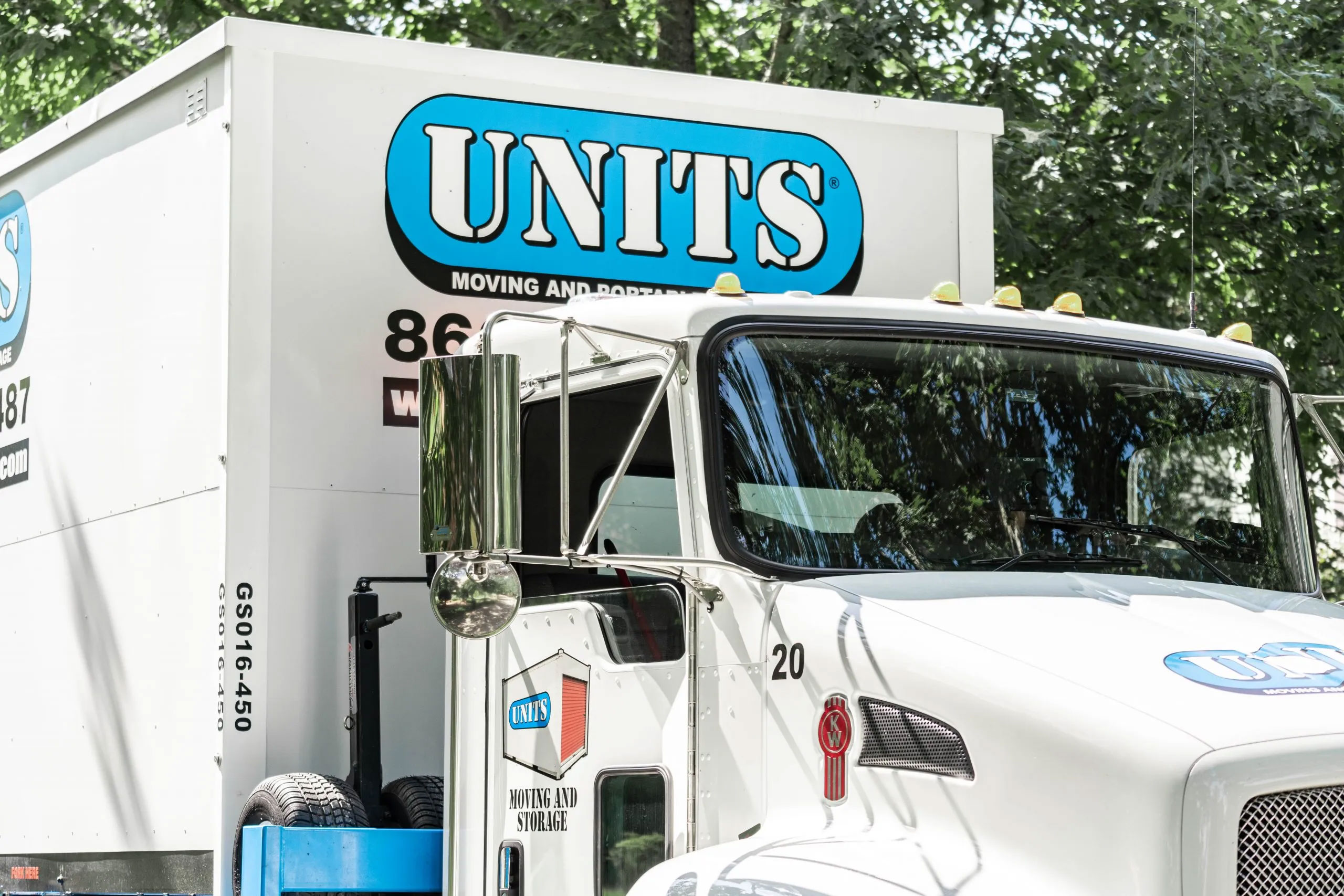 UNITS Moving and Portable Storage container on the back of a UNITS truck.