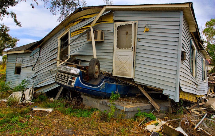 House destroyed by a hurricane.