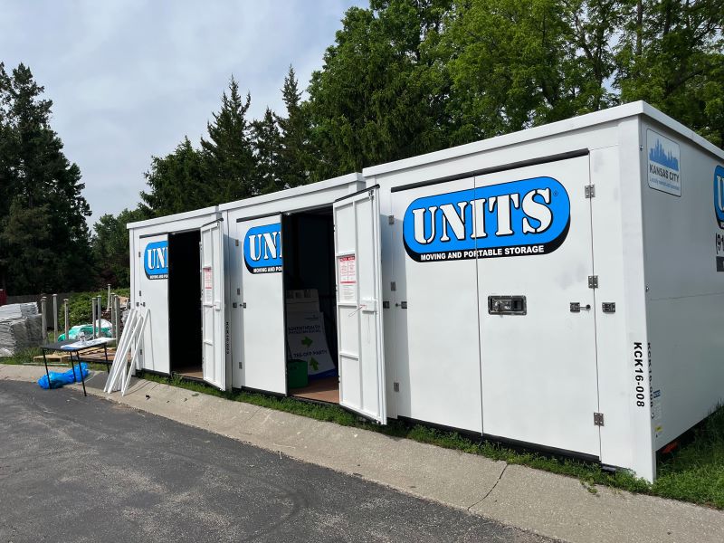 Three Units of Kansas City container stacked in a row.