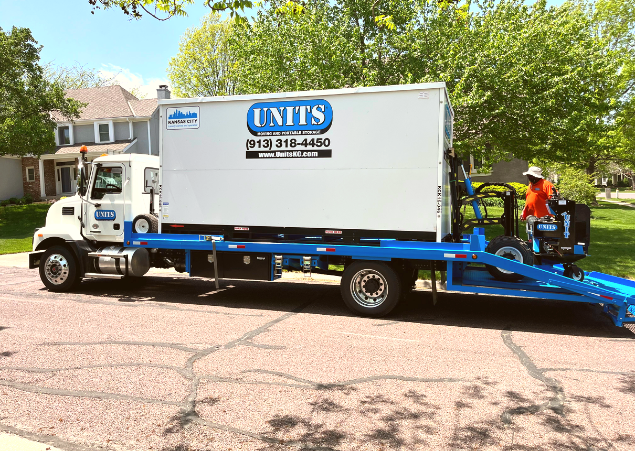 A Units of Kansas City container on a truck.