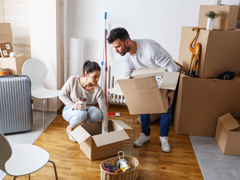 couple going through their moving essentials