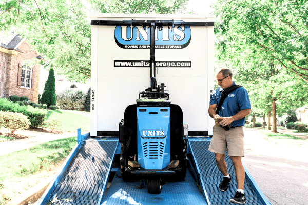 portable storage in Madison, Wisconsin. UNITS employee moving the robo in Madison Wisconsin