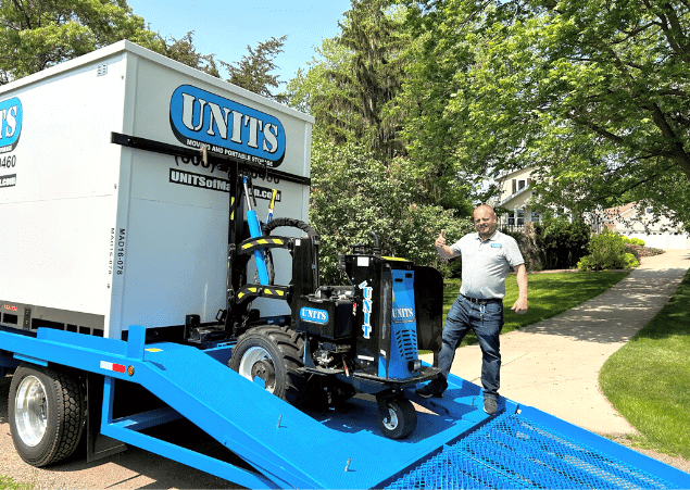 Moving a UNITS® container with the robo in Madison Wisconsin