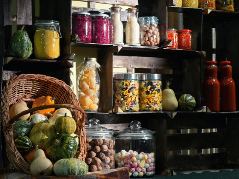 Fall Organization? Local Madison kitchen with jarred food.