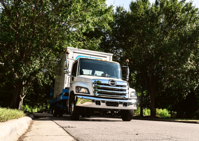 Units of Minneapolis truck driving on the road