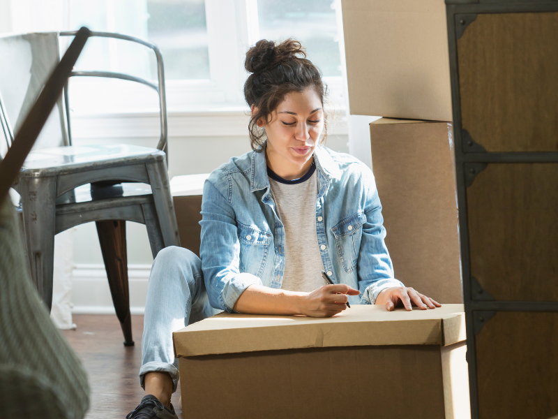 woman in the middle of her move