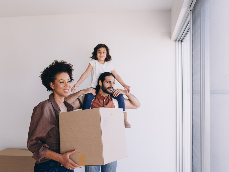 family in the middle of a move