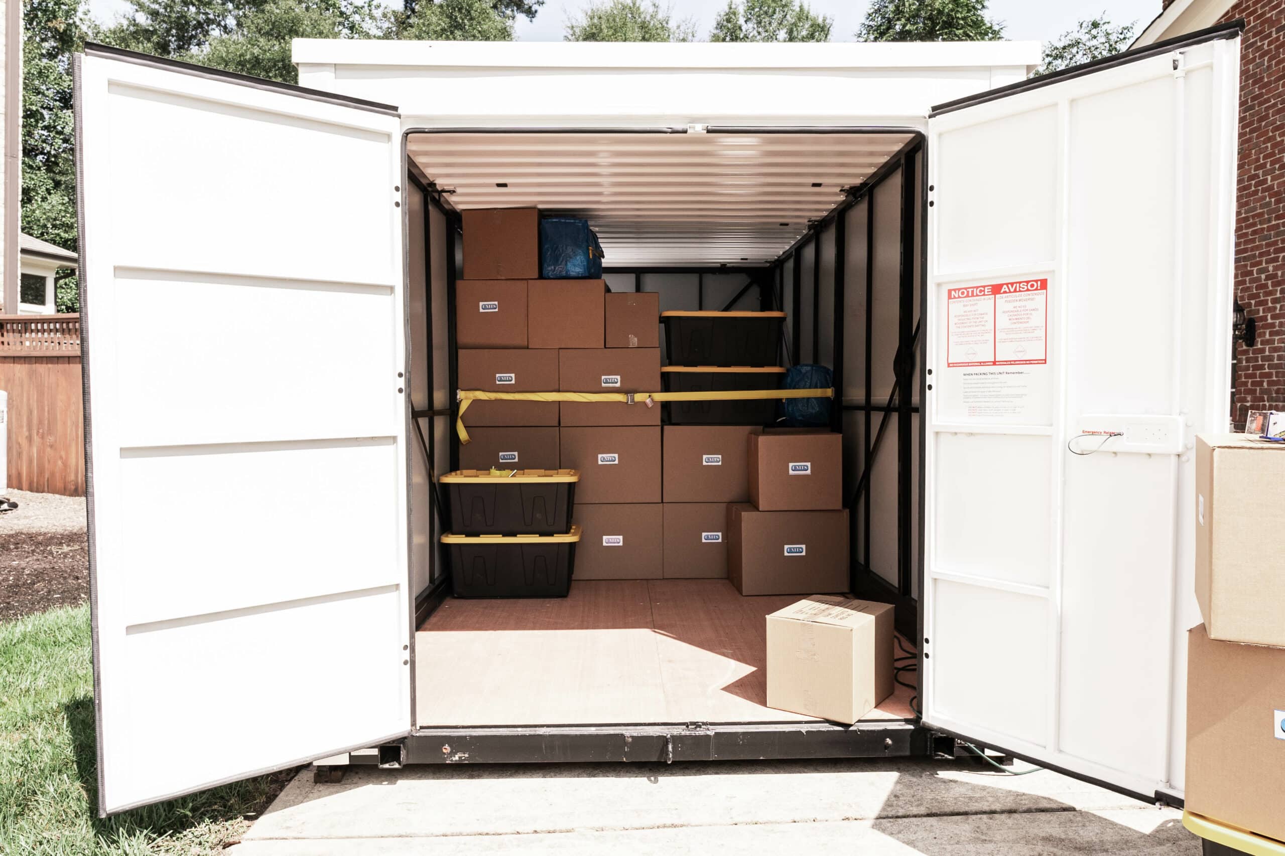 Units of Northwest Dallas Fort Worth packing items from home