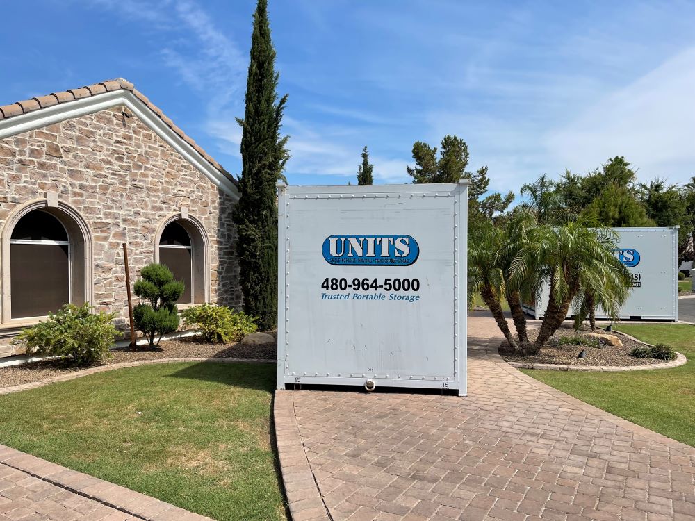 UNITS Moving and Portable Storage of Phoenix container in front of a house.