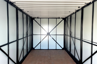 Interior of portable storage unit.